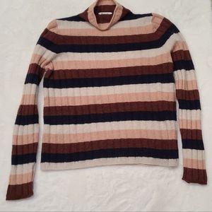 Madewell Evercrest Sweater Striped Turtleneck Merino Wool